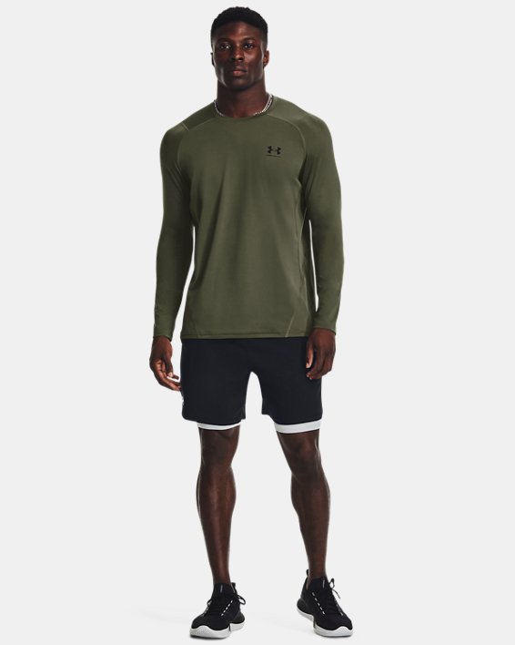 Men's HeatGear® Fitted Long Sleeve, Green, pdpMainDesktop image number 2